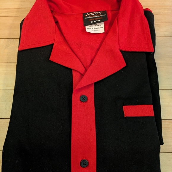 Hilton Men's Black and Red Bowling Shirt Size XL - Picture 4 of 4